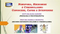 NOMOFOBIA, HIKIKOMORI E CYBERBULLISMO: CONOSCERE, CAPIRE E INTERVENIRE - DOTT.SSA ELISA SARONNI (PSICOLOGA E PSICOTERAPEUTA) PROF.SSA ISABELLA ...