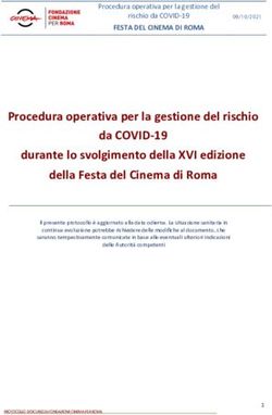 Procedura operativa per la gestione del rischio da COVID-19 durante lo svolgimento della XVI edizione della Festa del Cinema di Roma