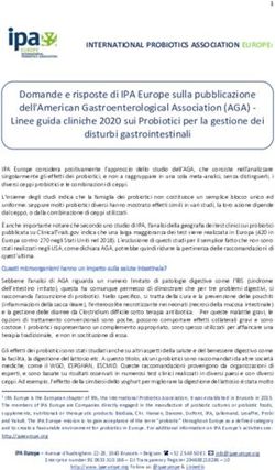 Domande e risposte di IPA Europe sulla pubblicazione dell'American Gastroenterological Association (AGA) - Linee guida cliniche 2020 sui ...