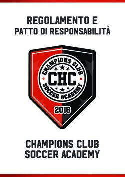 REGOLAMENTO E - CHAMPIONS CLUB SOCCER ACADEMY - PATTO DI RESPONSABILIT&Agrave; - CHC Champions Club Soccer Academy