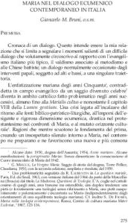 MARIA NEL DIALOGO ECUMENICO CONTEMPORANEO IN ITALIA