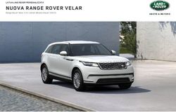 NUOVA RANGE ROVER VELAR - LA TUA LAND ROVER PERSONALIZZATA Range Rover Velar 2.0 4 cilindri Biturbo Diesel 240 CV