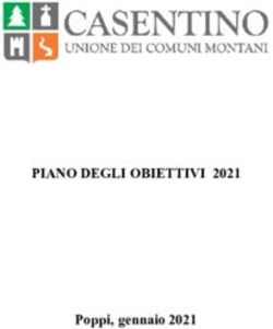 PIANO DEGLI OBIETTIVI 2021 - Poppi, gennaio 2021