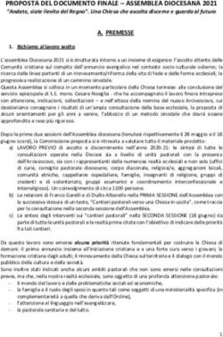 PROPOSTA DEL DOCUMENTO FINALE - ASSEMBLEA DIOCESANA 2021 - Diocesi di Torino