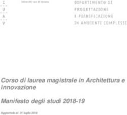 Corso di laurea magistrale in Architettura e innovazione Manifesto degli studi 2018-19 - Iuav
