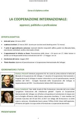 LA COOPERAZIONE INTERNAZIONALE: approcci, politiche e professione