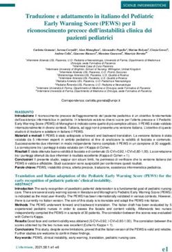 Traduzione e adattamento in italiano del Pediatric Early Warning Score (PEWS) per il riconoscimento precoce dell'instabilità clinica dei pazienti ...