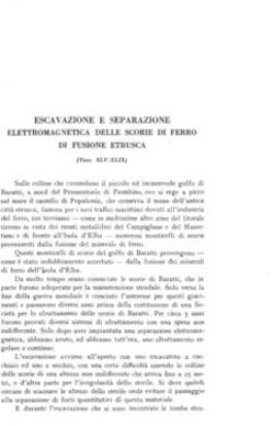 ESCAVAZIONE E SEPARAZIONE ELETTROMAGNETICA DELLE SCORIE DI FERRO DI FUSIONE ETRUSCA