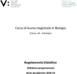 REGOLAMENTO DIDATTICO - CORSO DI LAUREA MAGISTRALE IN BIOLOGIA (DIDATTICA PROGRAMMATA) ANNO ACCADEMICO 2018-19 - DISTABIF