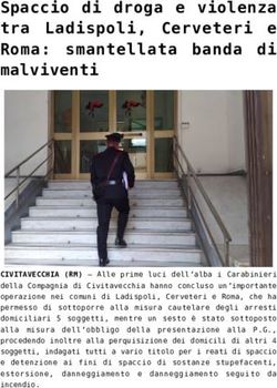 Spaccio di droga e violenza tra Ladispoli, Cerveteri e Roma: smantellata banda di malviventi