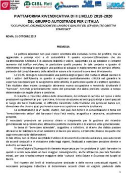 PIATTAFORMA RIVENDICATIVA DI II LIVELLO 2018-2020 DEL GRUPPO AUTOSTRADE PER L'ITALIA