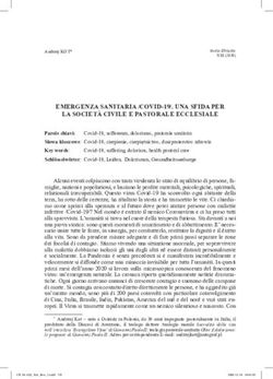 EMERGENZA SANITARIA /COVID-19/. UNA SFIDA PER LA SOCIET&Agrave; CIVILE E PASTORALE ECCLESIALE - Studia Elbląskie