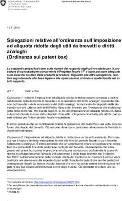 Spiegazioni relative all'ordinanza sull'imposizione ad aliquota ridotta degli utili da brevetti e diritti analoghi (Ordinanza sul patent box)