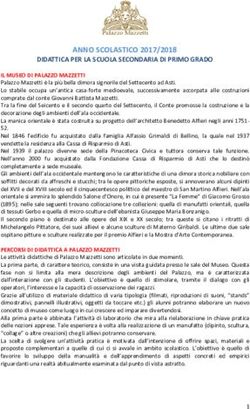 ANNO SCOLASTICO 2017/2018 DIDATTICA PER LA SCUOLA SECONDARIA DI PRIMO GRADO - Palazzo Mazzetti