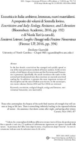 L'ecocritica in Italia: ambiente, letteratura, nuovi materialismi. A proposito dei volumi di Serenella Iovino, FUPRESS