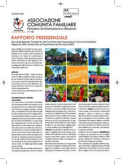 RAPPORTO PRESIDENZIALE - ASSOCIAZIONE COMUNIT&Agrave; FAMILIARE - Associazione Comunit&agrave; familiare
