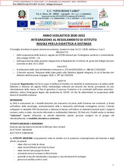 ANNO SCOLASTICO 2020-2021 INTEGRAZIONE AL REGOLAMENTO DI ISTITUTO REGOLE PER LA DIDATTICA A DISTANZA