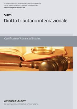 Diritto tributario internazionale - Certificate of Advanced Studies - SUPSI