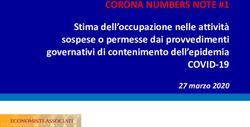 CORONA NUMBERS NOTE #1 - Stima dell'occupazione nelle attività sospese o permesse dai provvedimenti governativi di contenimento dell'epidemia ...