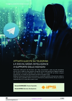 ATTIVIT&Agrave; ILLECITE SU TELEGRAM: LA SOCIAL MEDIA INTELLIGENCE A SUPPORTO DELLE INDAGINI - Sicurezza e Giustizia