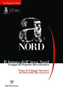 NORD Il futuro dell'Area Nord - Gruppo di Progetto Meccatronica - Comune di ...