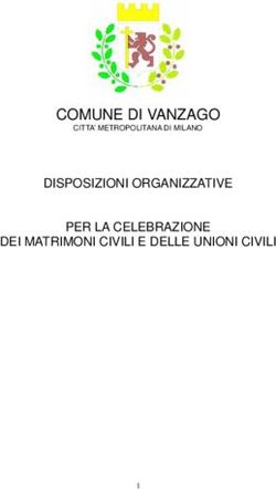 COMUNE DI VANZAGO DISPOSIZIONI ORGANIZZATIVE PER LA CELEBRAZIONE DEI MATRIMONI CIVILI E DELLE UNIONI CIVILI