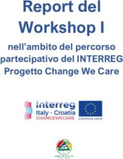 Report del Workshop I - nell'ambito del percorso partecipativo del INTERREG Progetto Change We Care - Regione Emilia Romagna ...