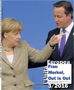 3/2016 Frau Merkel, Out is Out - Giornale del Movimento Federalista Europeo Fondato da Altiero Spinelli nel 1943