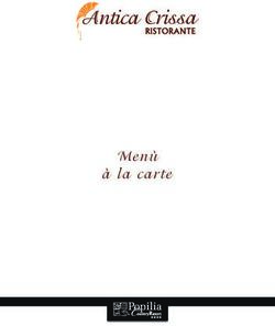 Menu a la carte - Popilia Country Resort