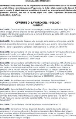 OFFERTE DI LAVORO DEL 10/09/2021 - Caritas - Tivoli