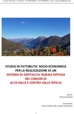STUDIO DI FATTIBILITA' SOCIO-ECONOMICA PER LA REALIZZAZIONE DI UN SISTEMA DI OSPITALITA' RURALE DIFFUSA NEI COMUNI DI ALTA VALLE E CENTRO VALLE ...