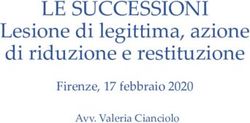 LE SUCCESSIONI Lesione di legittima, azione di riduzione e restituzione - Firenze, 17 febbraio 2020