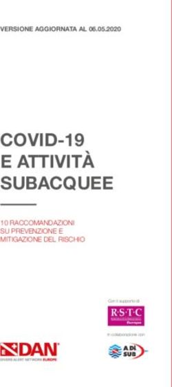 COVID-19 E ATTIVIT&Agrave; SUBACQUEE - VERSIONE AGGIORNATA AL 06.05.2020 - 10 RACCOMANDAZIONI SU PREVENZIONE E MITIGAZIONE DEL RISCHIO - Palinuro Sub ...