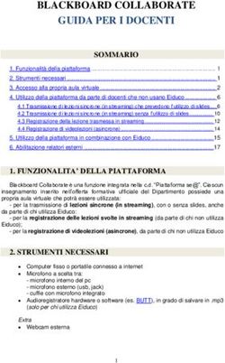 BLACKBOARD COLLABORATE GUIDA PER I DOCENTI - SOMMARIO