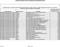 Tariffario Attività Libero Professionale ambulatoriale IFO