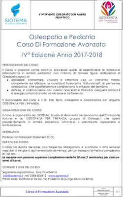 Osteopatia e Pediatria Corso Di Formazione Avanzata IV Edizione Anno 2017-2018 - siotema