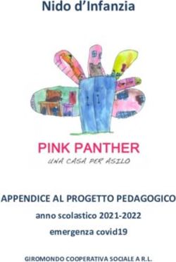 Nido d'Infanzia - APPENDICE AL PROGETTO PEDAGOGICO anno scolastico 2021-2022 emergenza covid19 - Asilo Pink Panther