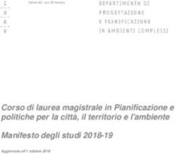 Corso di laurea magistrale in Pianificazione e politiche per la città, il territorio e l'ambiente Manifesto degli studi 2018-19 - Iuav