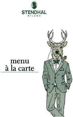 Menu &agrave; la carte - Stendhal Milano