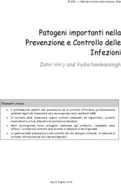 Patogeni importanti nella Prevenzione e Controllo delle Infezioni