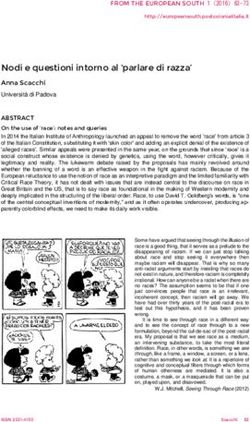 Nodi e questioni intorno al 'parlare di razza' - From the ...