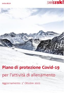 Piano di protezione Covid-19 - per l'attività di allenamento Aggiornamento: 1 Ottobre 2021