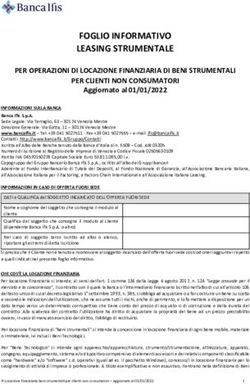 FOGLIO INFORMATIVO LEASING STRUMENTALE - PER OPERAZIONI DI LOCAZIONE FINANZIARIA DI BENI STRUMENTALI PER CLIENTI NON CONSUMATORI - Banca Ifis