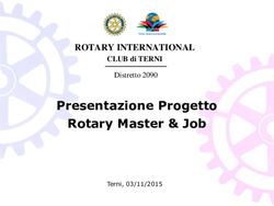 Presentazione Progetto Rotary Master & Job - ROTARY INTERNATIONAL CLUB di TERNI