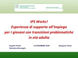 IPS Works! Esperienza di supporto all'impiego per i giovani con transizioni problematiche in età adulta - Angelo Fioritti Valentina Roncaglia