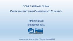 COME CAMBIA IL CLIMA: CAUSE ED EFFETTI DEI CAMBIAMENTI CLIMATICI - MARINA BALDI CNR-IBIMET, ROMA - Velletri 2030