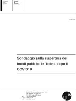 Sondaggio sulla riapertura dei locali pubblici in Ticino dopo il - COVID19 Istituto di ricerche economiche - IRE
