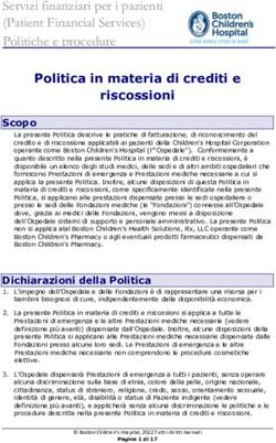 Servizi finanziari per i pazienti (Patient Financial Services) Politiche e procedure