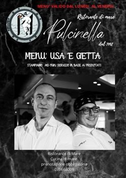 MENU' VALIDO DAL LUNEDI AL VENERDI - Ristorante di Mare Cucina di mare prenotazione obbligatoria - Ristorante Pulcinella