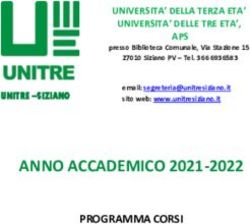 ANNO ACCADEMICO 2021-2022 - PROGRAMMA CORSI - Unitre Siziano